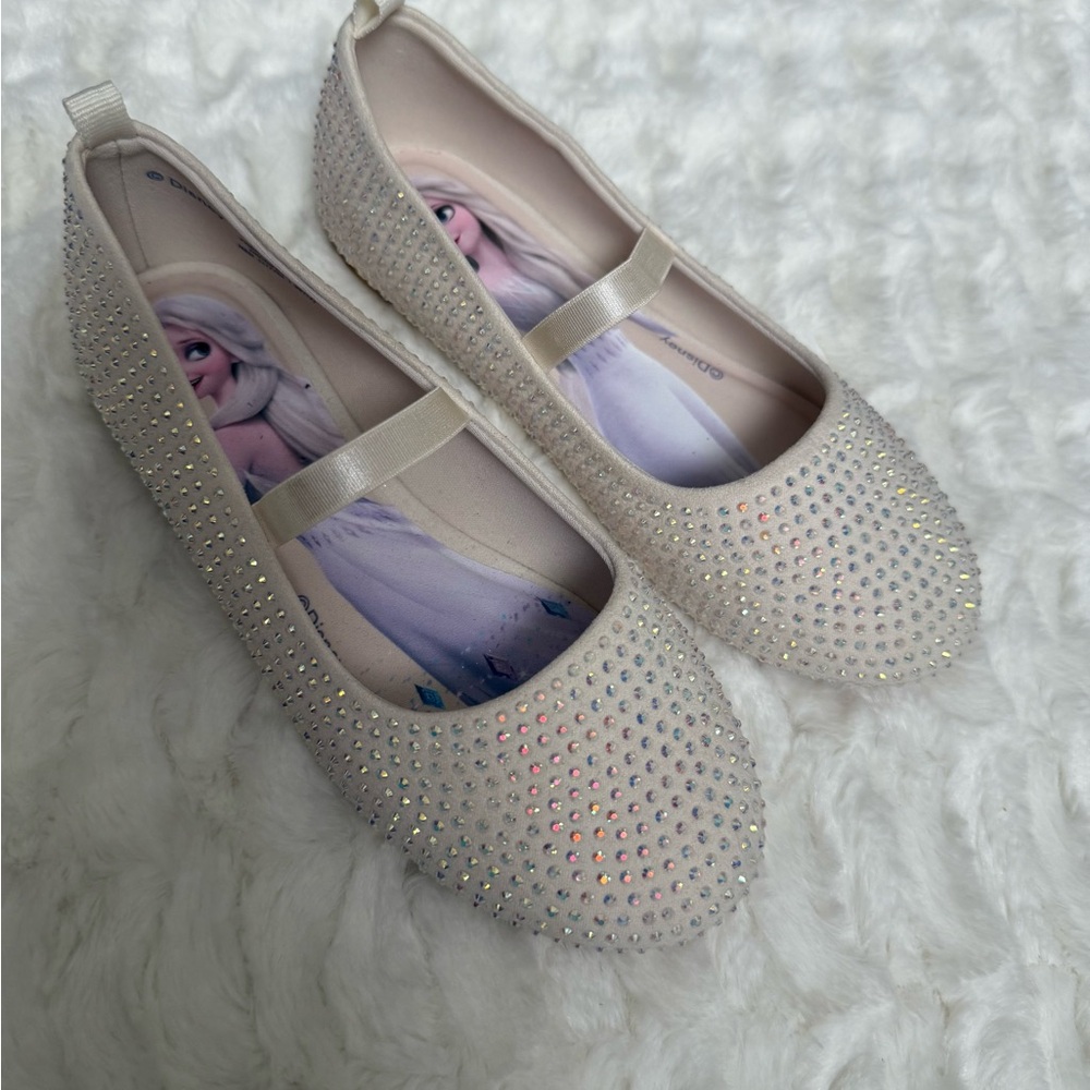 H&M Cream Rhinestone Disney Elsa Ballet Flats